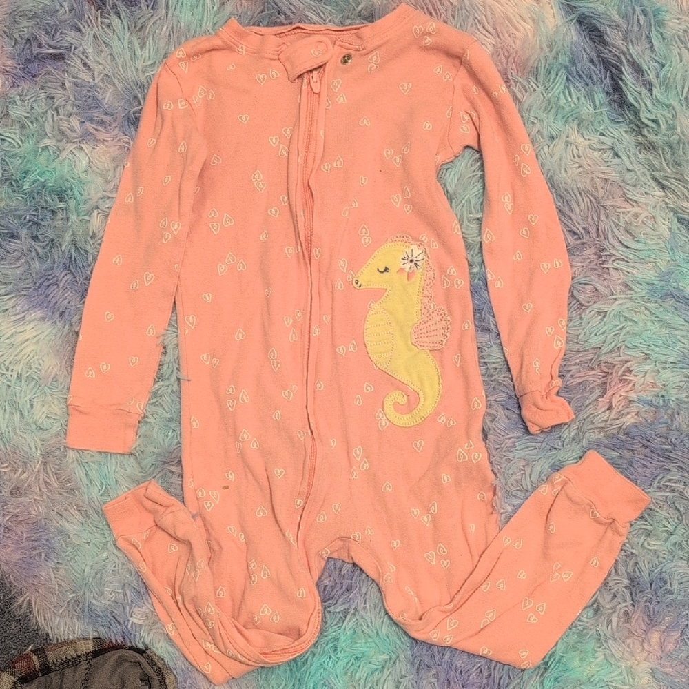 Carter's Coral Pajama Set with Seahorse